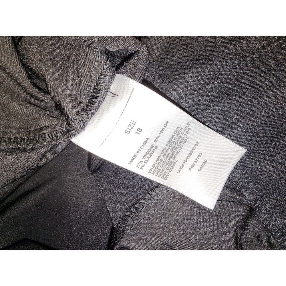 Rafaella Stretch Slim Pull-On Pants Women's Sz 18 Black Solid Chino Stretch - Picture 10 of 11